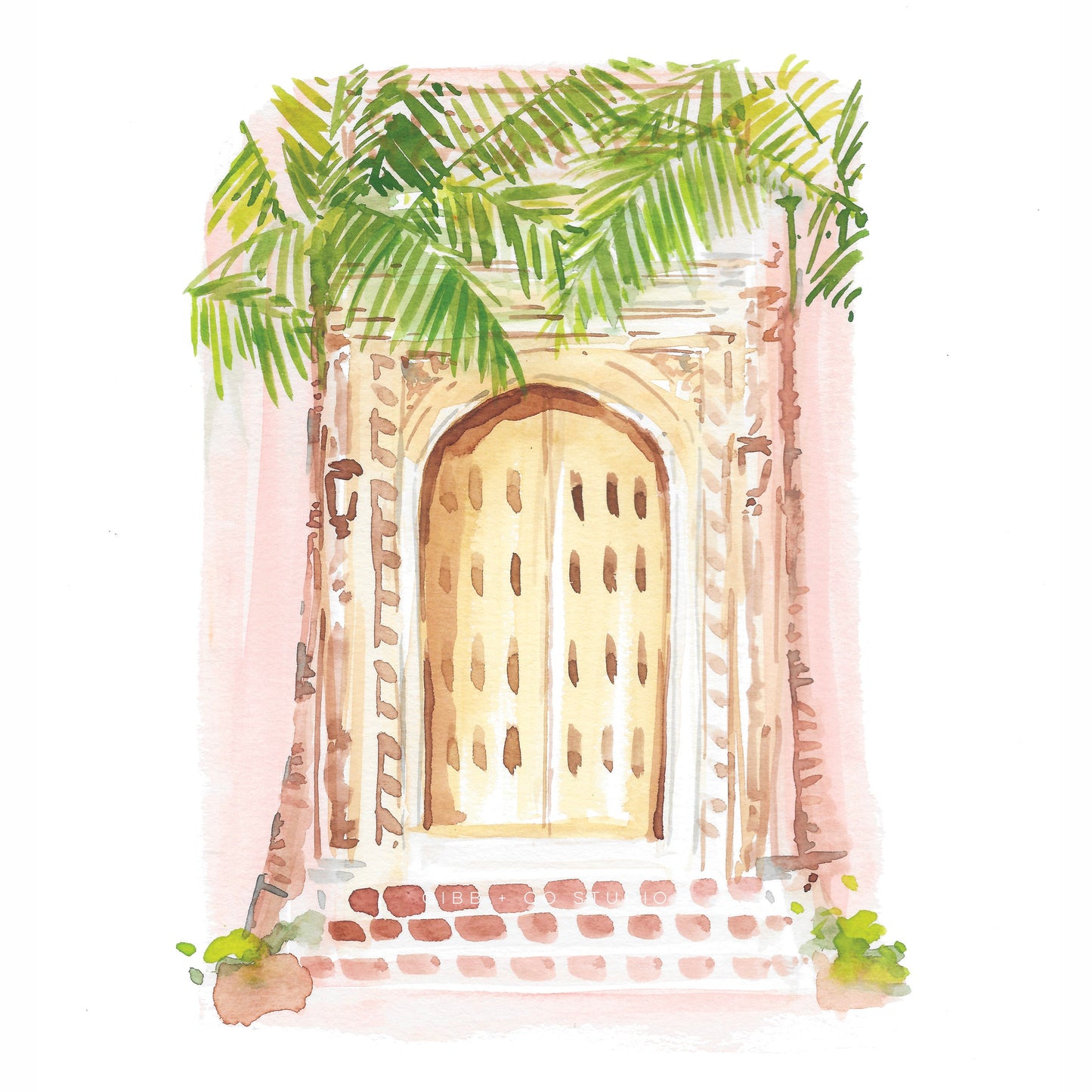 Florida carved door design Art print, architecture art print, tropical