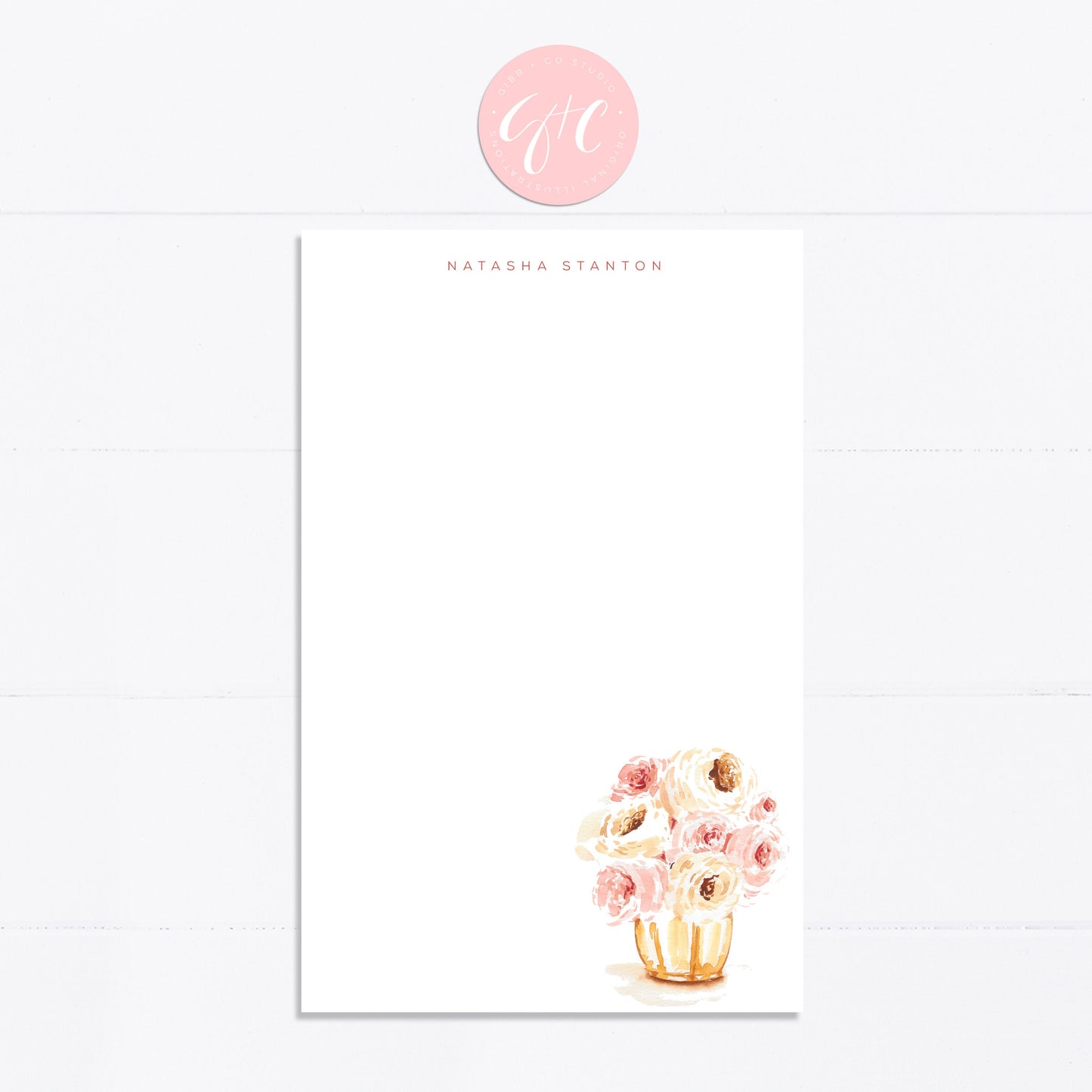 Personalized notepad, pink peonies, peony lover, things to do, grocery list, notepad, things to do list, 5.5x8.5, gift for, feminine