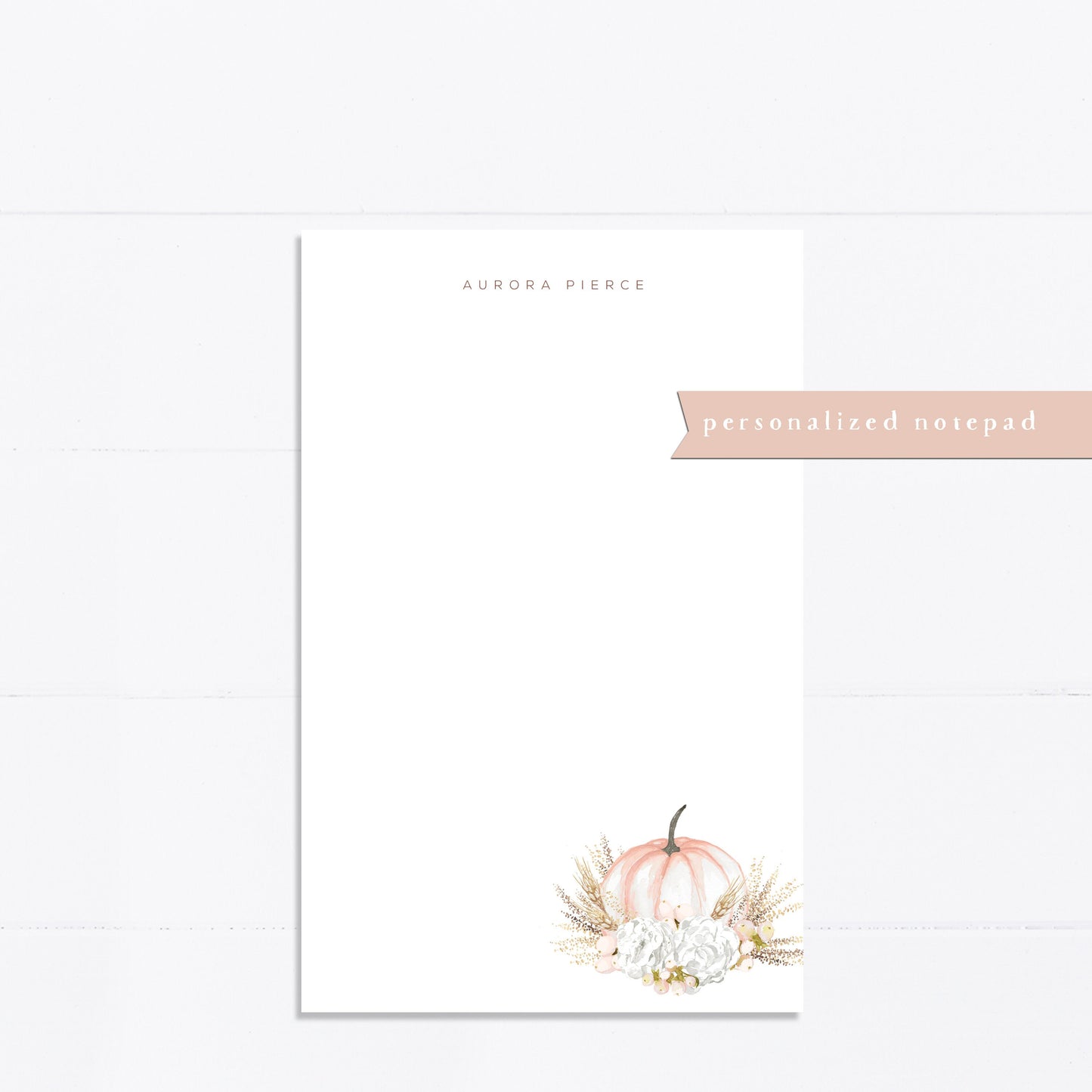 Personalized notepad, pumpkin, fall, neutral, things to do, grocery list, notepad, things to do list, 5.5x8.5, gift for, her, list maker