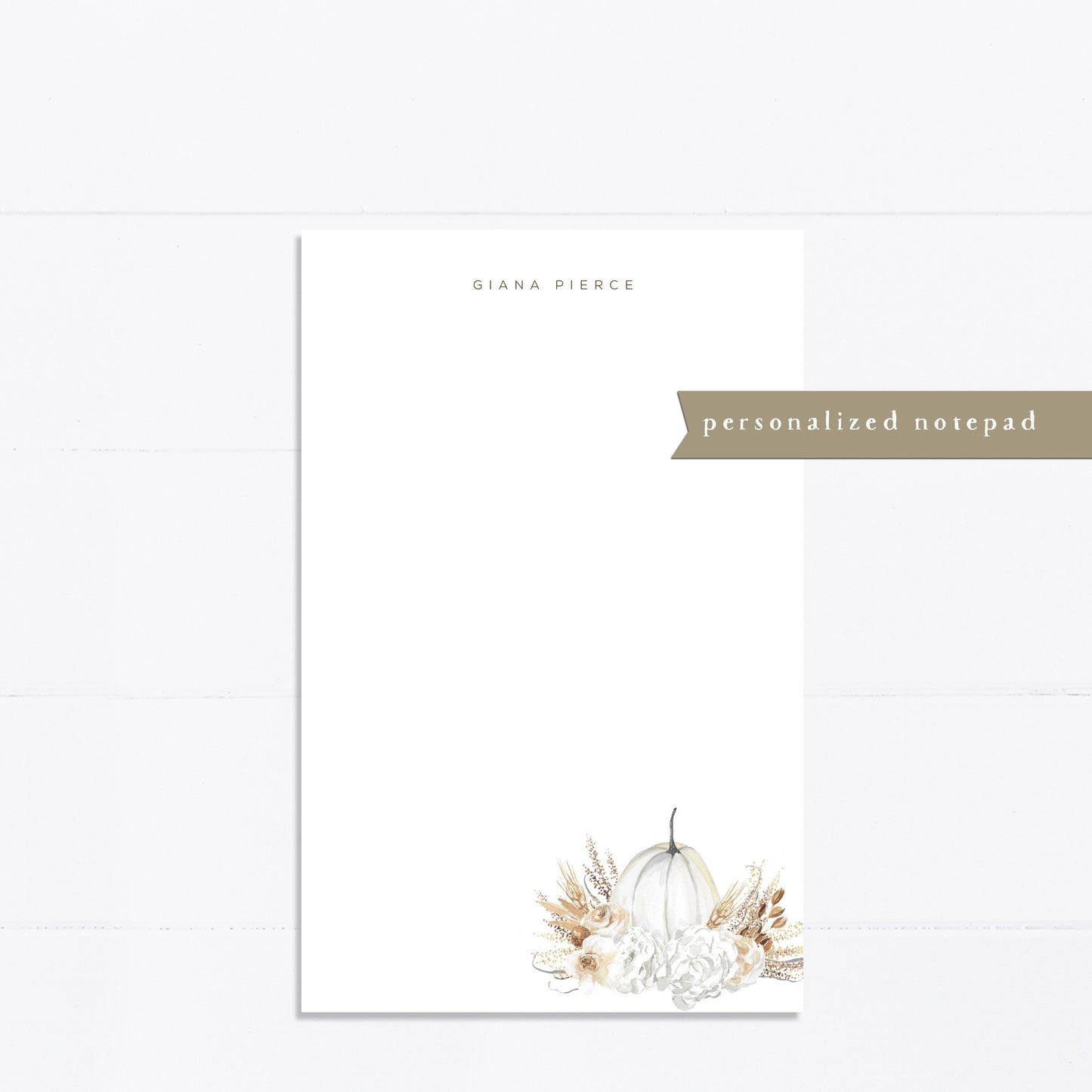 Personalized notepad, pumpkin, fall, neutral, things to do, grocery list, notepad, things to do list, 5.5x8.5, gift for, her, list maker