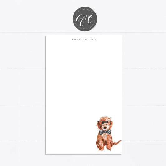 Personalized notepad, doodle, dog lover, things to do, grocery list, notepad, things to do list, 5.5x8.5, gift for, feminine, list maker