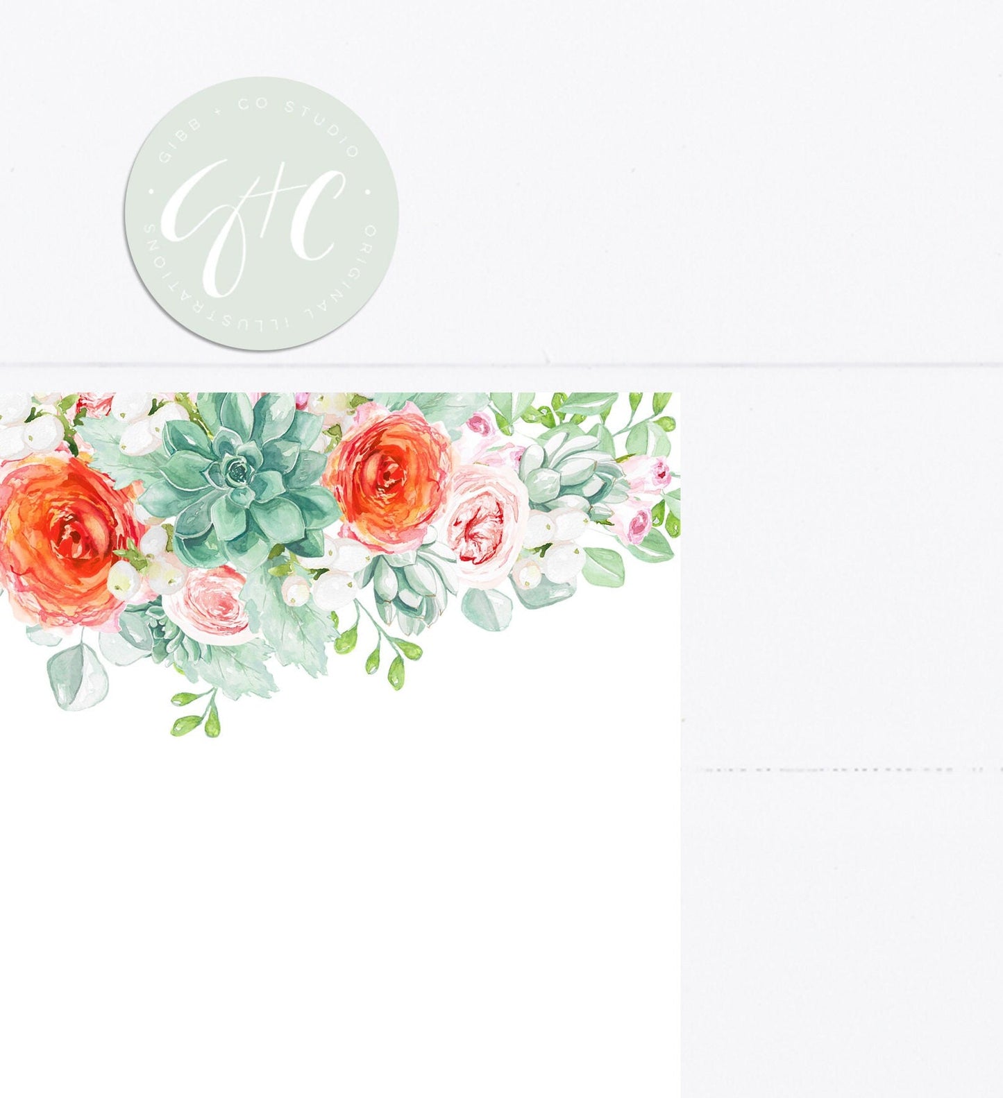 Personalized notepad, roses, peonies, succulent, things to do, grocery list, things to do list, 5.5x8.5, gift for her, wedding, bridal gift