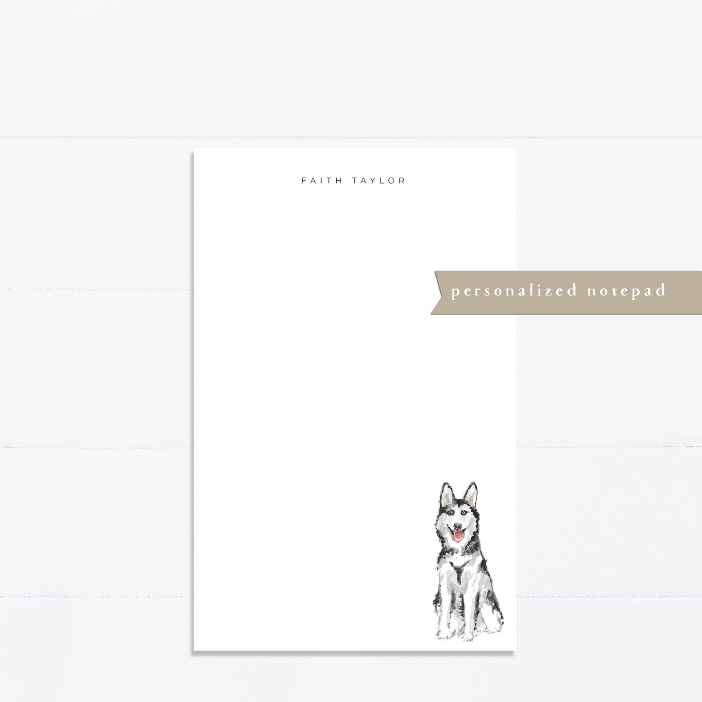 Personalized notepad, husky, dog lover, best friend gift, husky gift, custom, monogram, notepad, things to do list, 5.5x8.5, gift for her