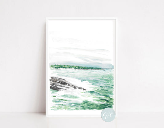 Maine, Acadia National Park, coastal art print, travel art print