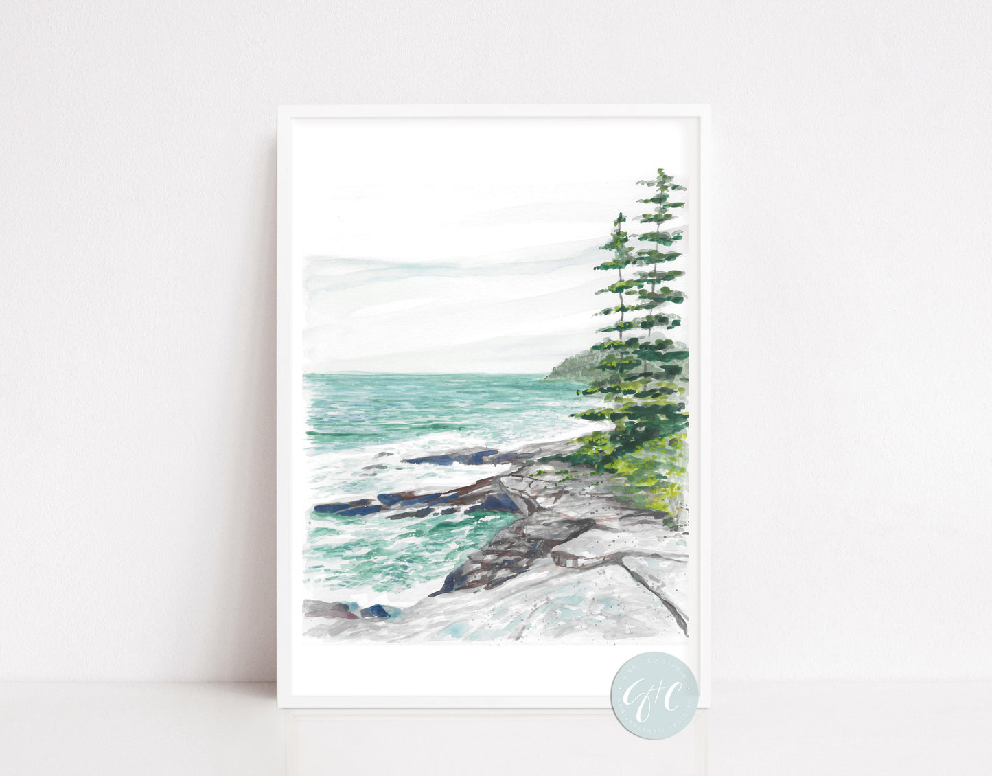 Maine Coastal art print, Acadia National Park, Seascape, landscape, travel art print