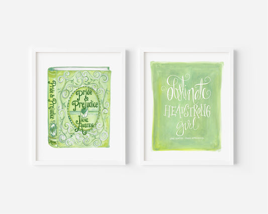 Jane Austen Pride Prejudice fan art series, book art print