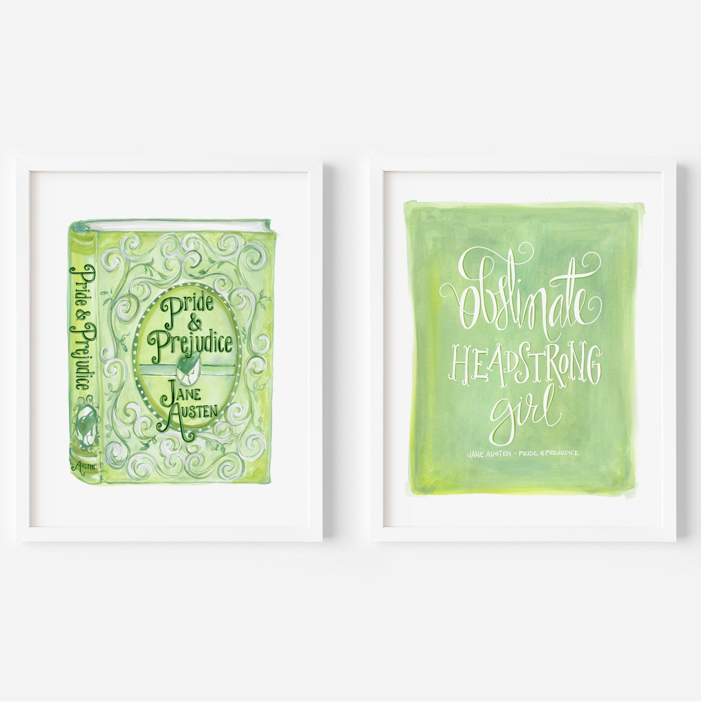 Jane Austen Pride Prejudice fan art series, book art print