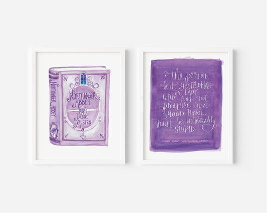 Jane Austen Northanger Abbey fan art series, book art print