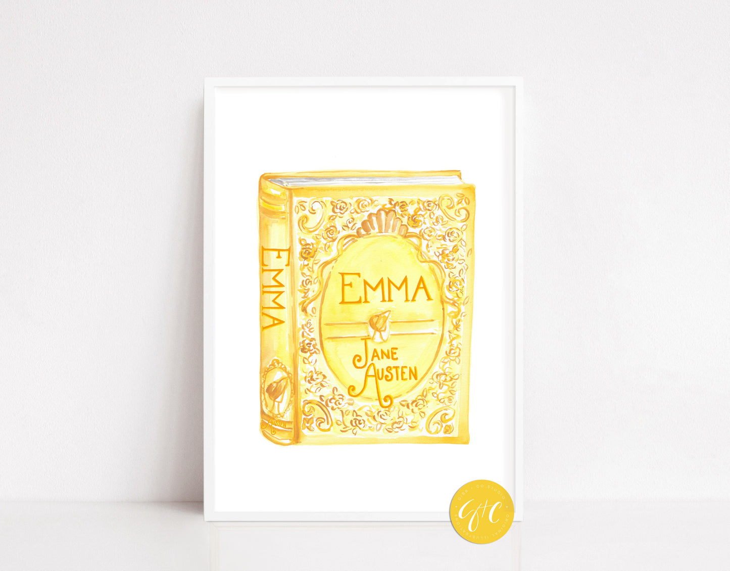 Jane Austen fan art illustrated book cover art, Pride Prejudice, Emma, Persuasion, Mansfield Park, Sense, book art print