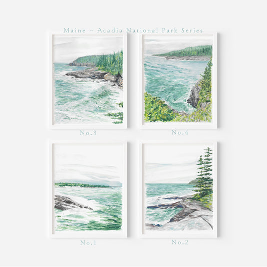 Maine, Acadia National Park, Coastal art print, travel art print