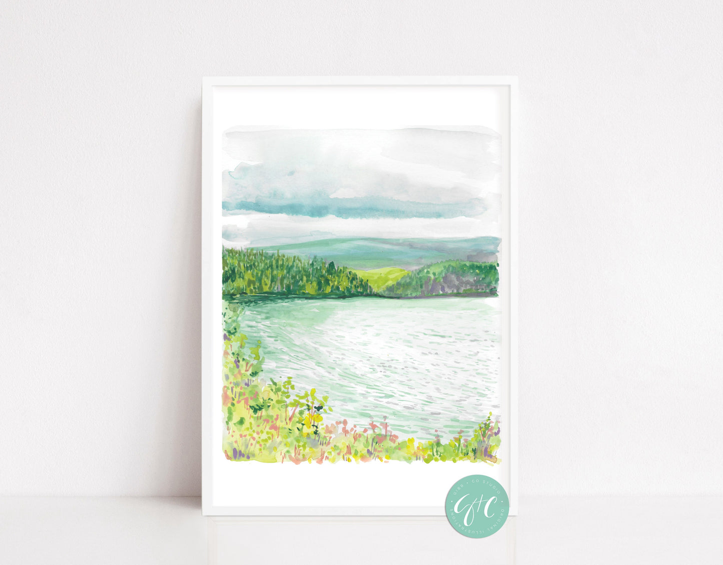 Maine, Acadia National Park, Coastal, Bright landscape series, travel art print