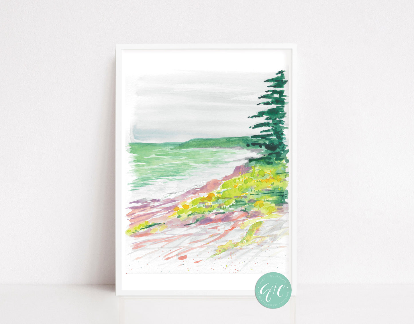 Maine, Acadia National Park, Coastal, Bright landscape series, travel art print