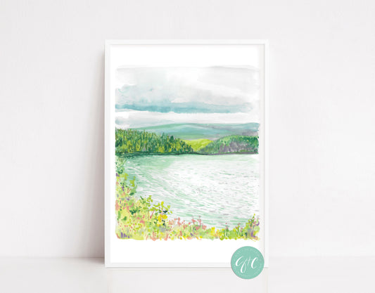 Maine, Acadia National Park, Otter Cove, landscape, travel art print