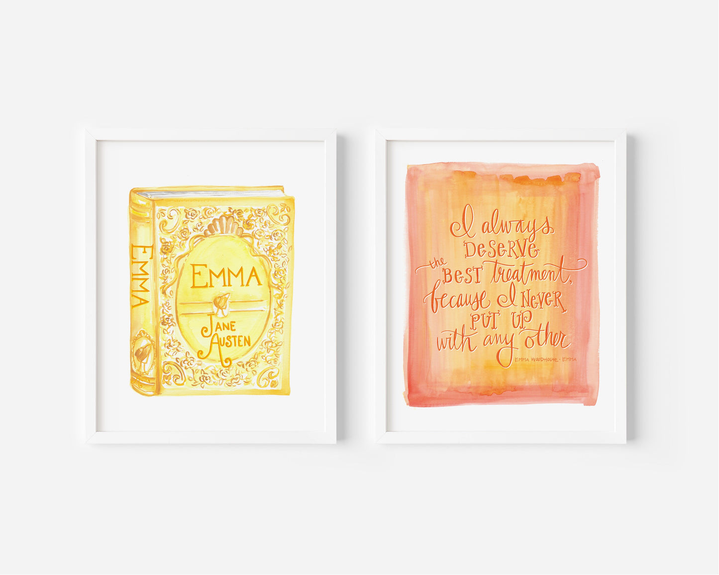 Jane Austen Emma fan art series, book art print