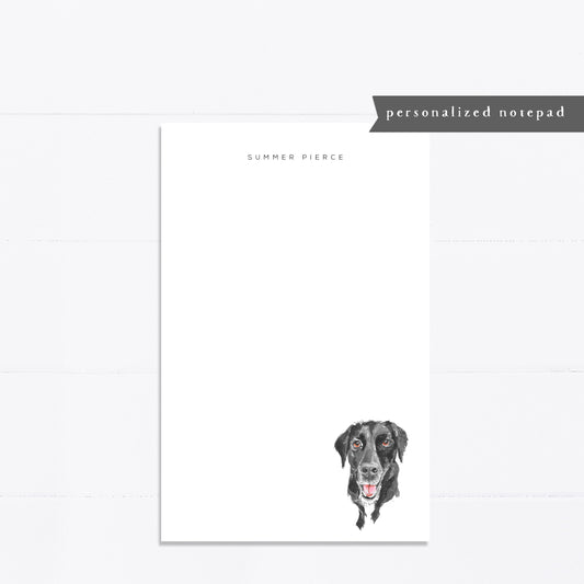 Personalized notepad, black lab, dog lover, watercolor gift, best friend gift, coworker gift, notepad, things to do list, 5.5x8.5