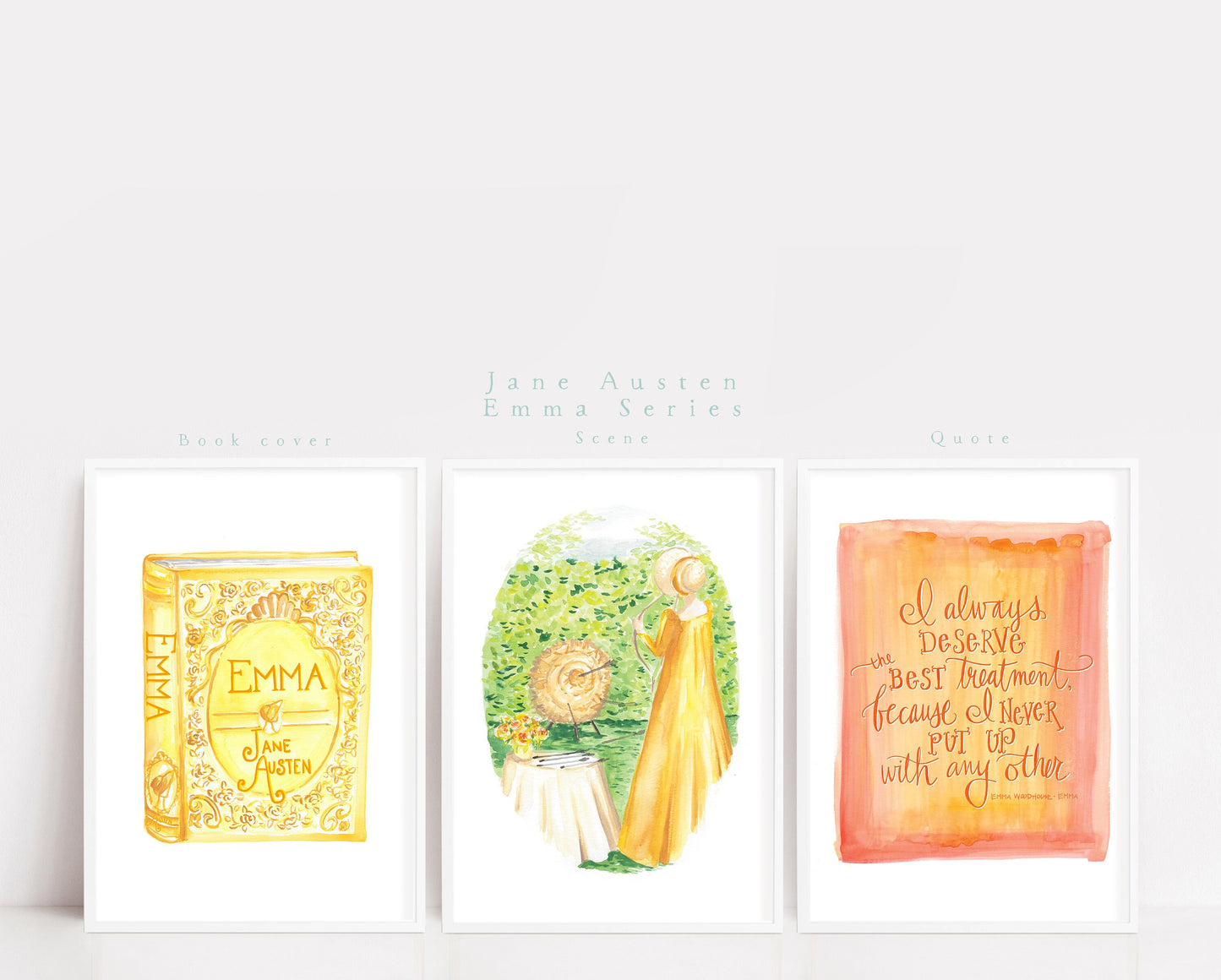 Jane Austen Emma fan art series, book art print