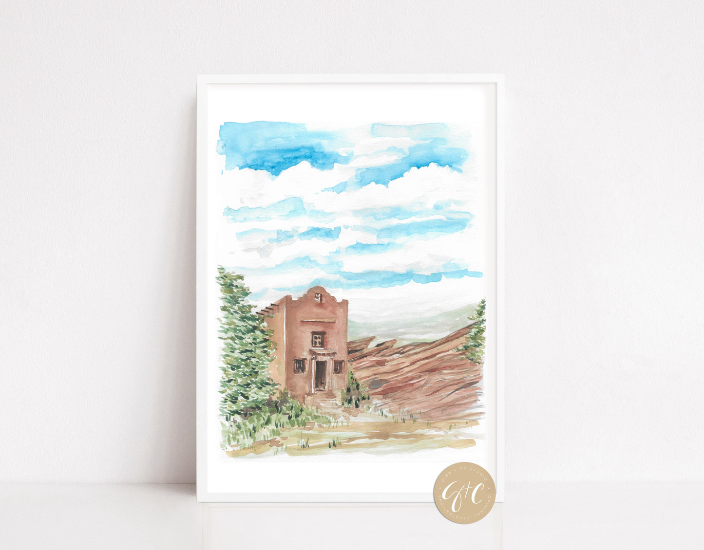 Red Rocks collage, Denver, landscape, travel art print