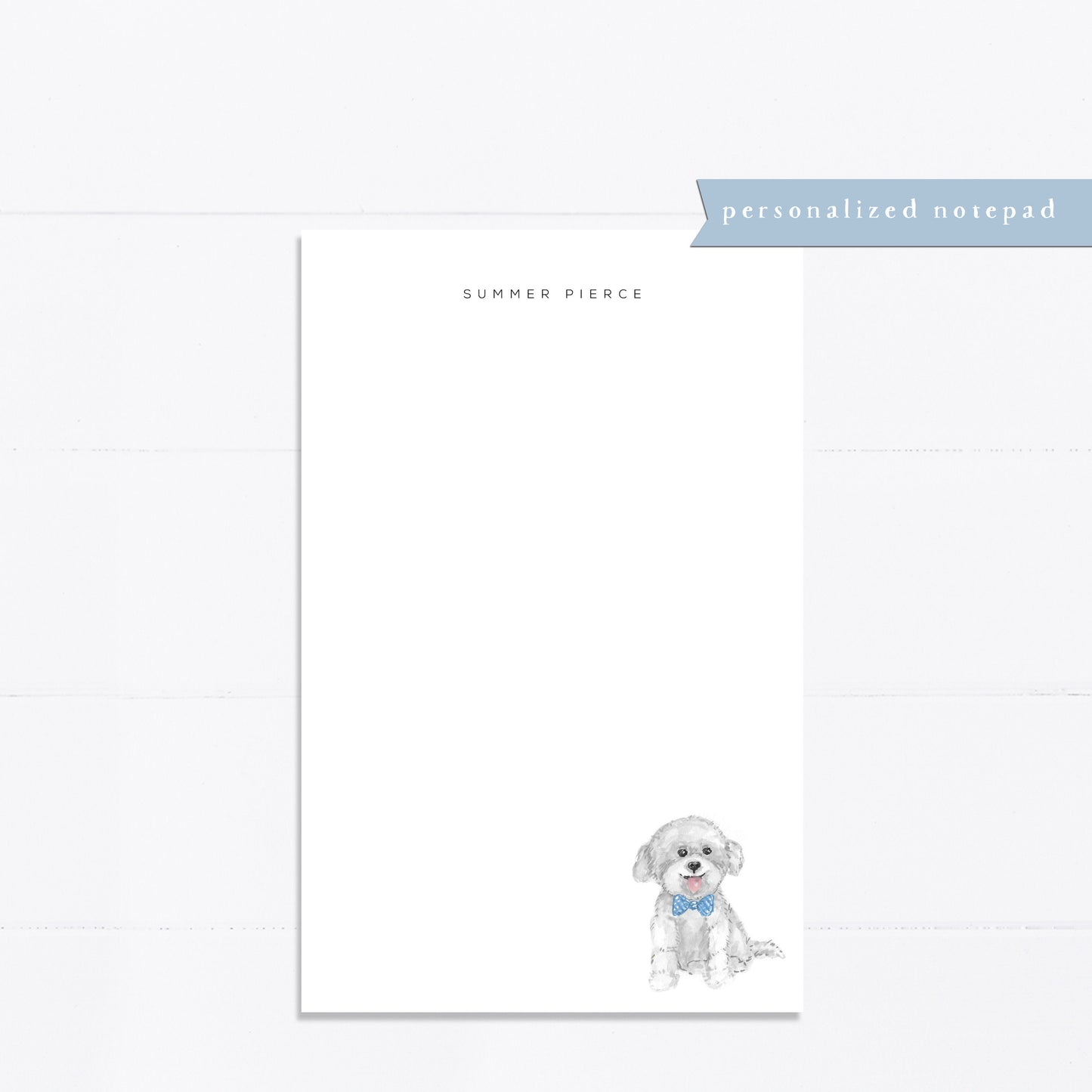 Personalized notepad, Poodle mix, dog lover, bridal gift, custom, monogram, notepad, things to do list, 5.5x8.5, gift for her, best friend