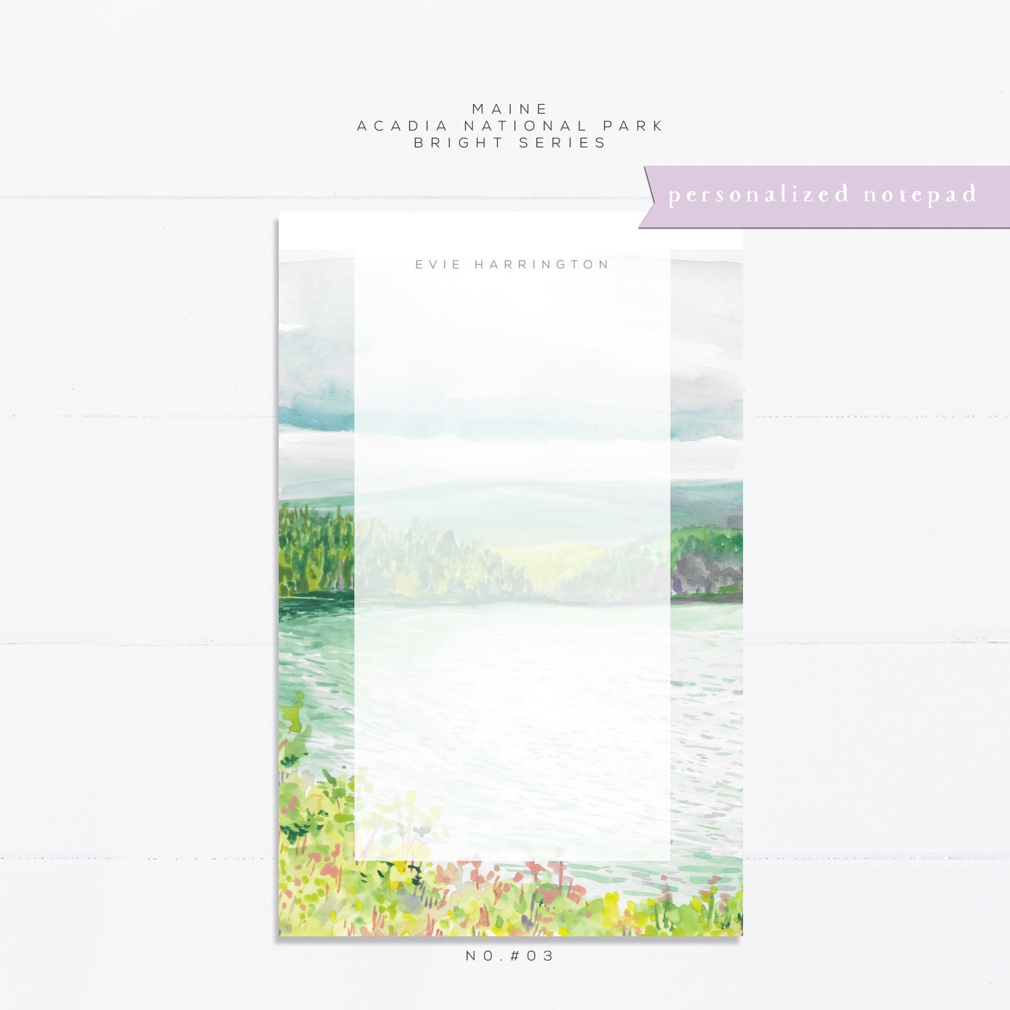 Personalized notepad, Maine, Acadia National park, Otter Cove, bridal gift, custom, monogram, notepad, things to do list, gift for her