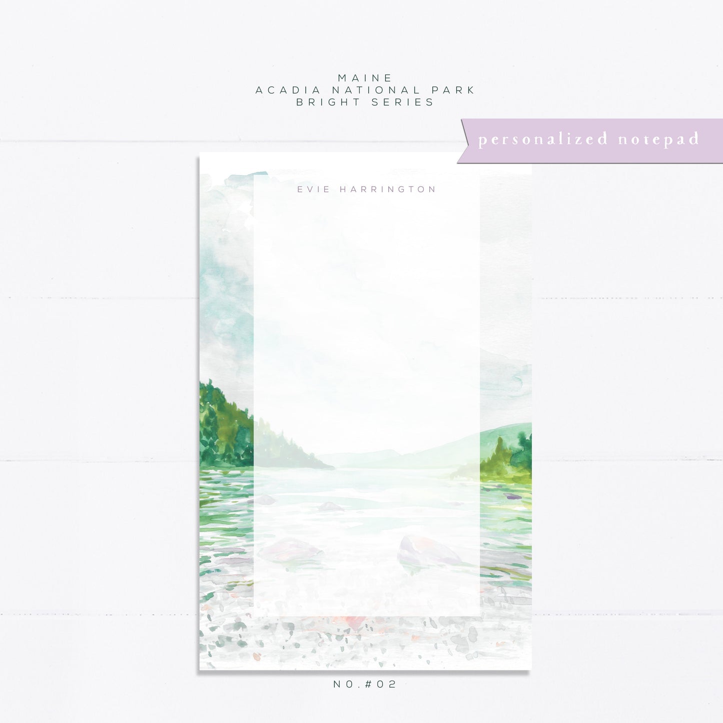Personalized notepad, Maine, Acadia National park, Otter Cove, bridal gift, custom, monogram, notepad, things to do list, gift for her