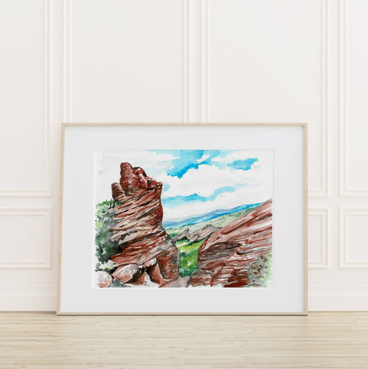 Colorado, Red Rocks, Denver, landscape, travel art print