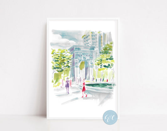 New York art, Grand Central Station, Museum, the Met, Flatiron, Washington Square Park, travel art print