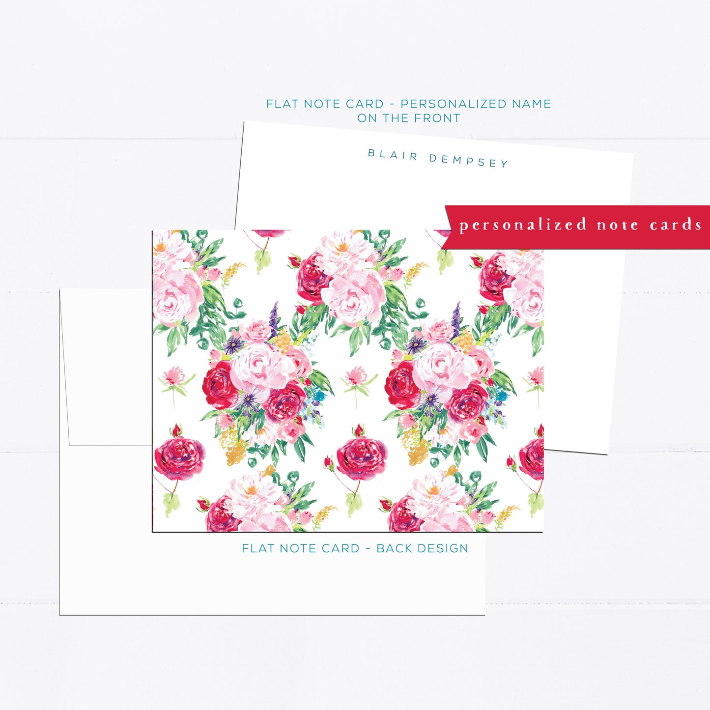 Personalized stationery, plaid note cards, modern, preppy, New York illustrated, colorful, personalized notecard, gift for mom, gift for her