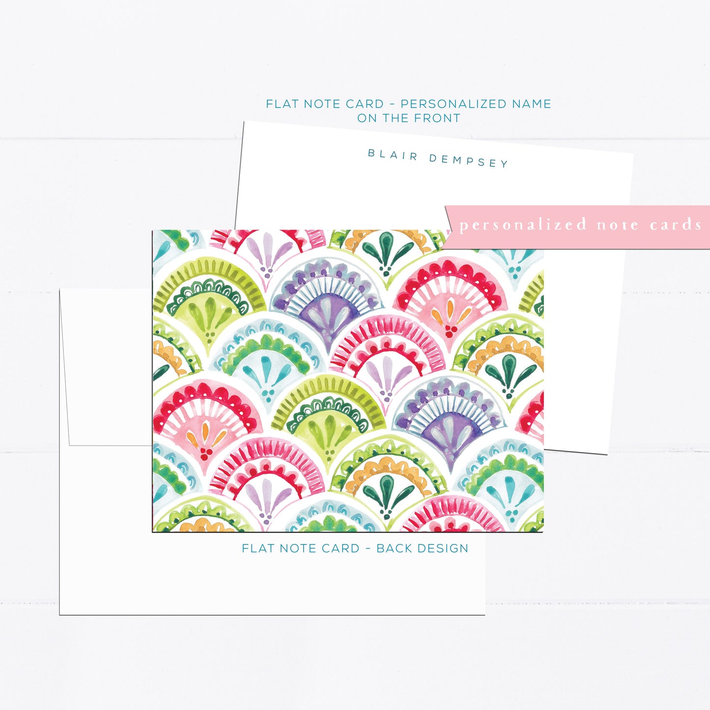Personalized stationery, plaid note cards, modern, preppy, New York illustrated, colorful, personalized notecard, gift for mom, gift for her