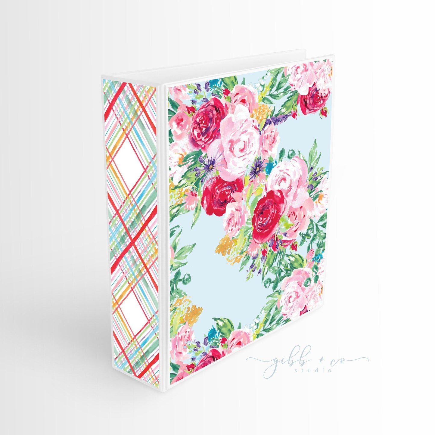 Binder, floral pattern, personalized binder, recipes, wedding planner, small business binder, pink, red, blue, watercolor flowers, feminine