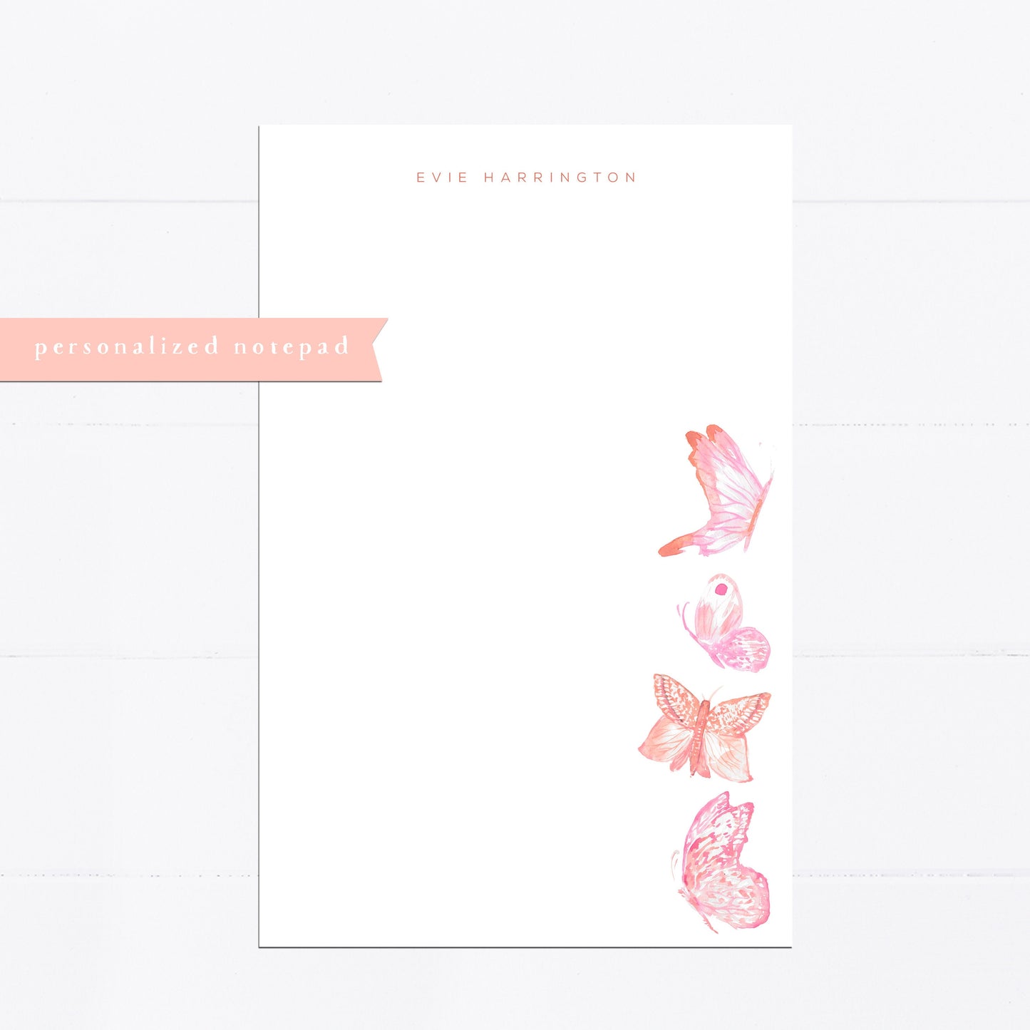 Personalized notepad, butterflies, butterfly, butterfly lover, things to do, things to do list, 5.5x8.5, gift for, her, feminine, list maker
