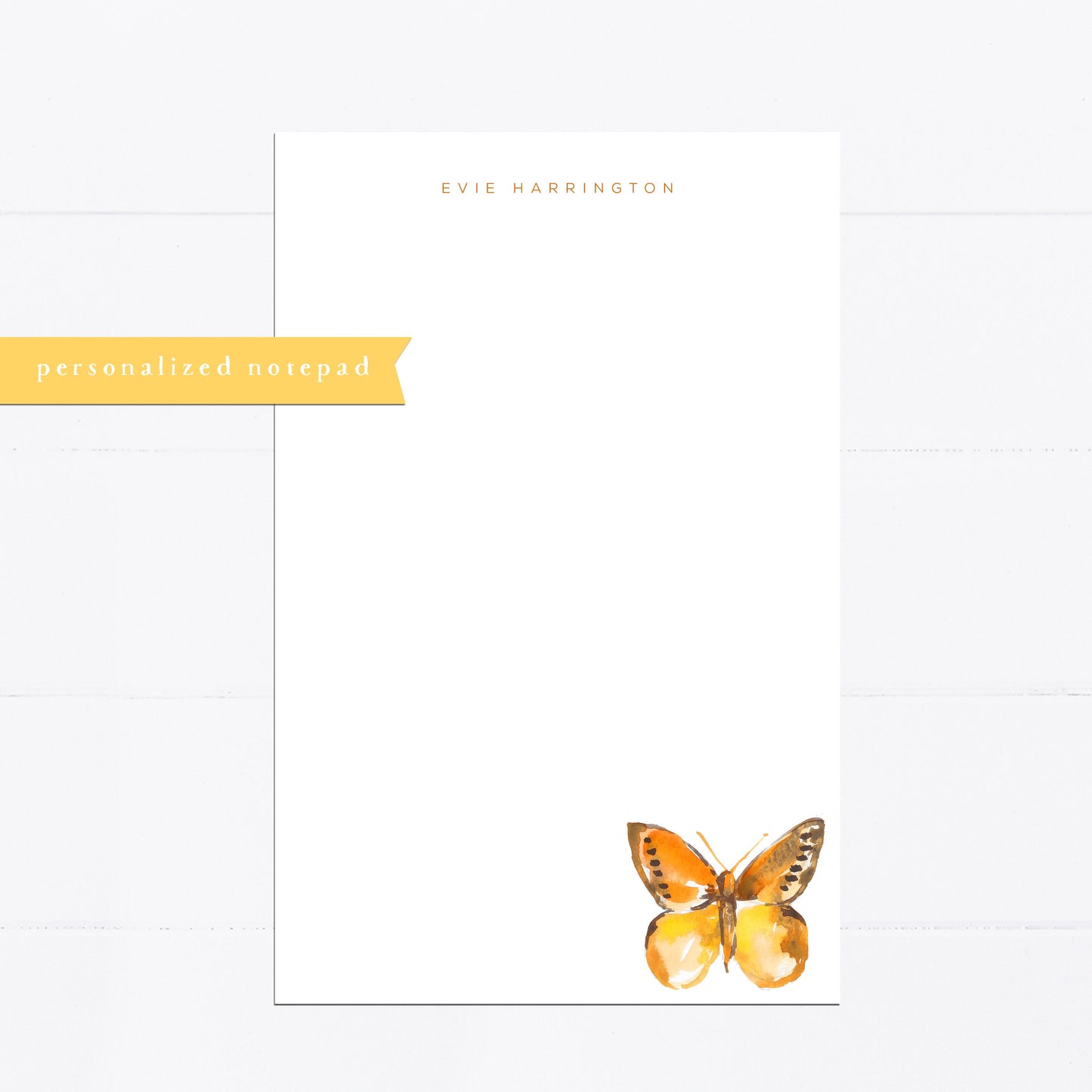 Personalized notepad, butterflies, butterfly, butterfly lover, things to do, things to do list, 5.5x8.5, gift for, her, feminine, list maker