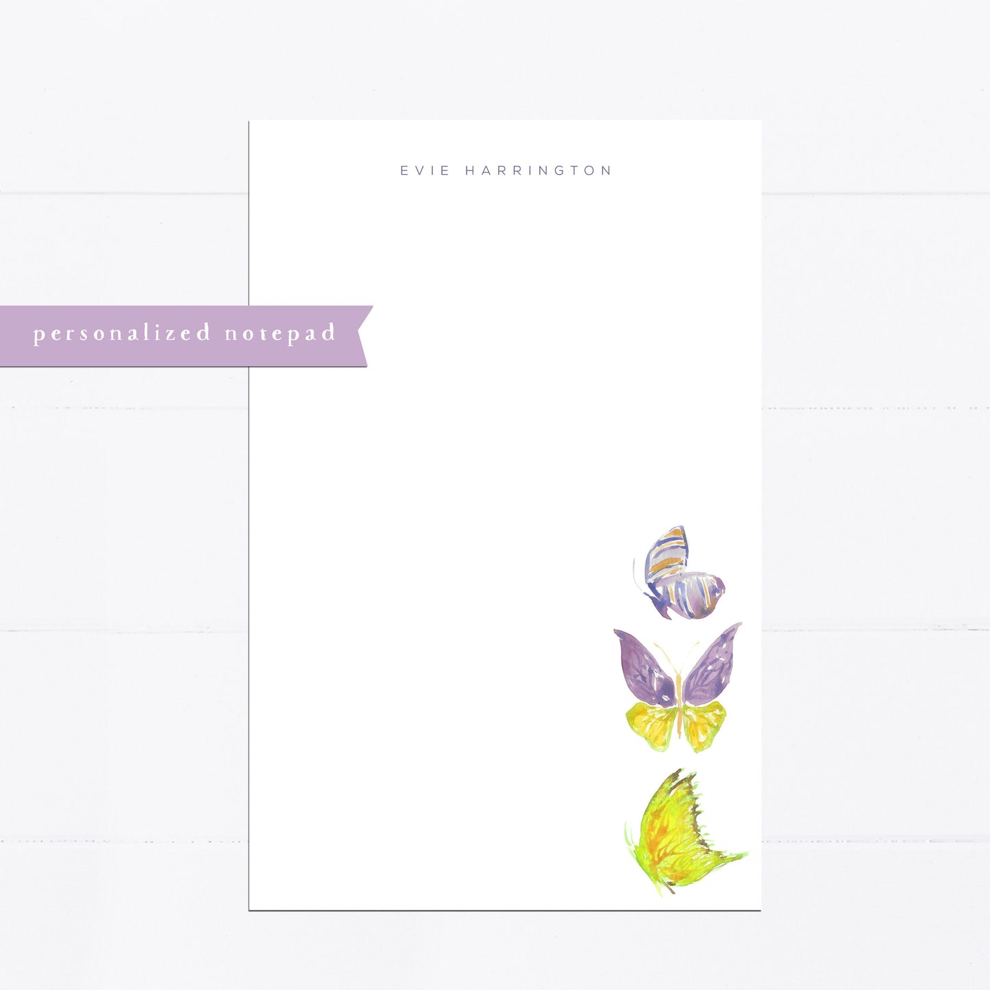 Personalized notepad, butterflies, butterfly, butterfly lover, things to do, things to do list, 5.5x8.5, gift for, her, feminine, list maker