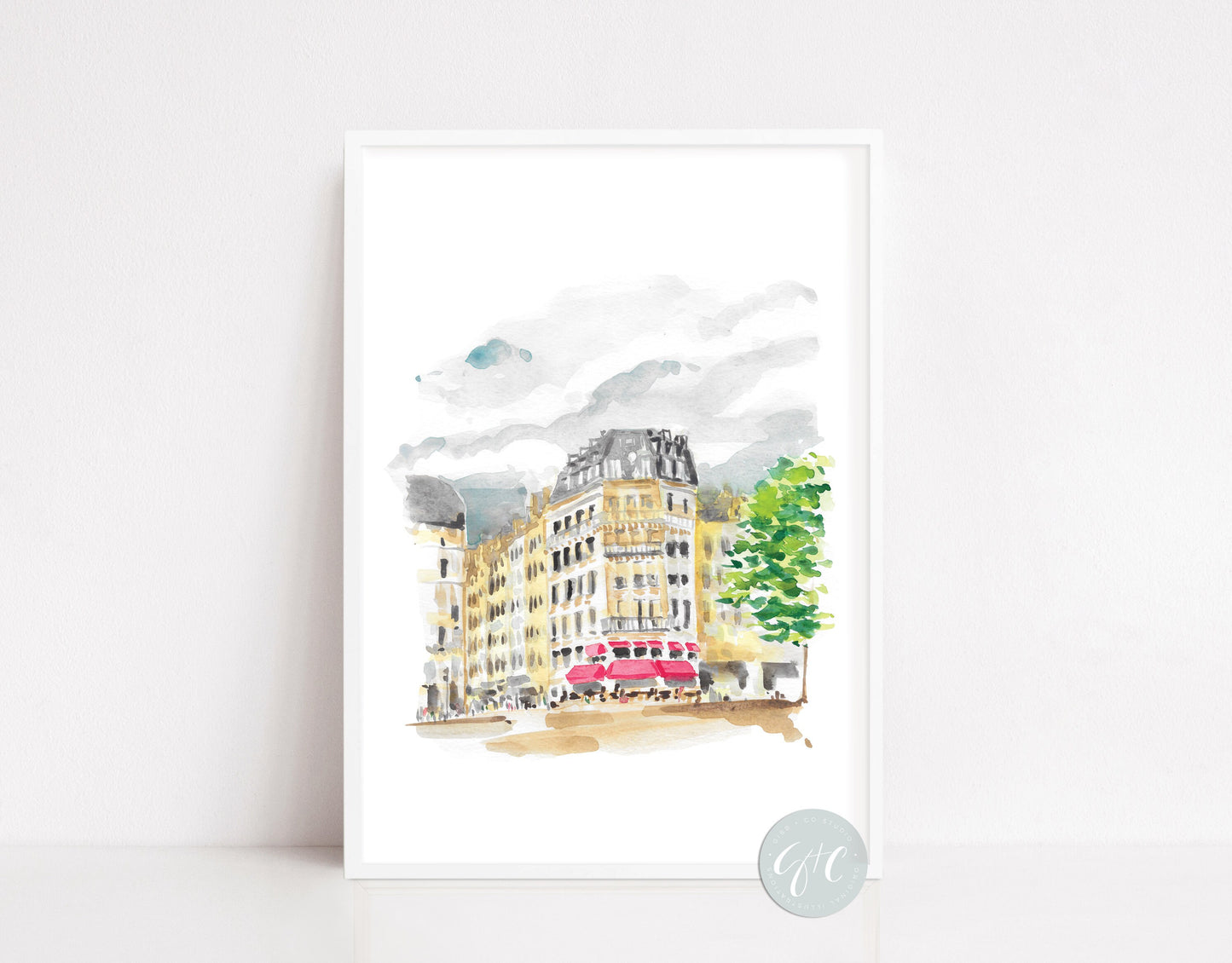 Notre Dame Paris travel art print, Paris architecture watercolor print, Paris wall art, Paris art print set, Paris Opera House, St Germain, travel art print