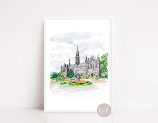 Georgetown, Healy Hall, Georgetown University, Washington DC art, travel art print