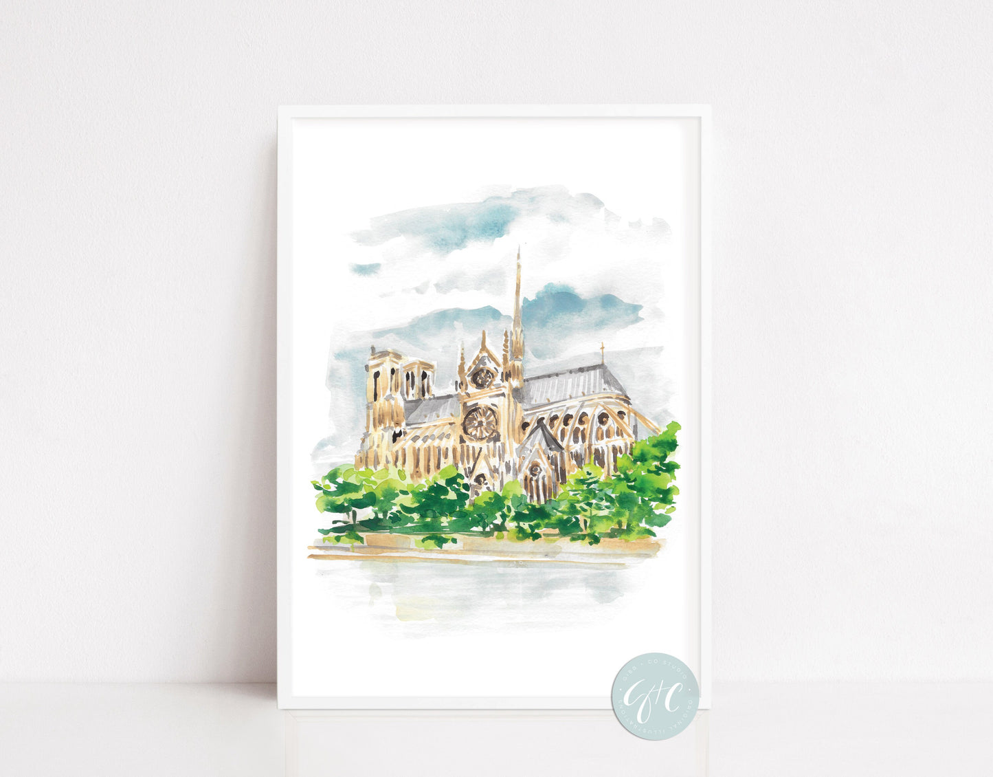 Paris travel art print, Paris architecture watercolor print, Paris wall art, Paris art print set, Notre Dame, Paris Opera House, St Germain