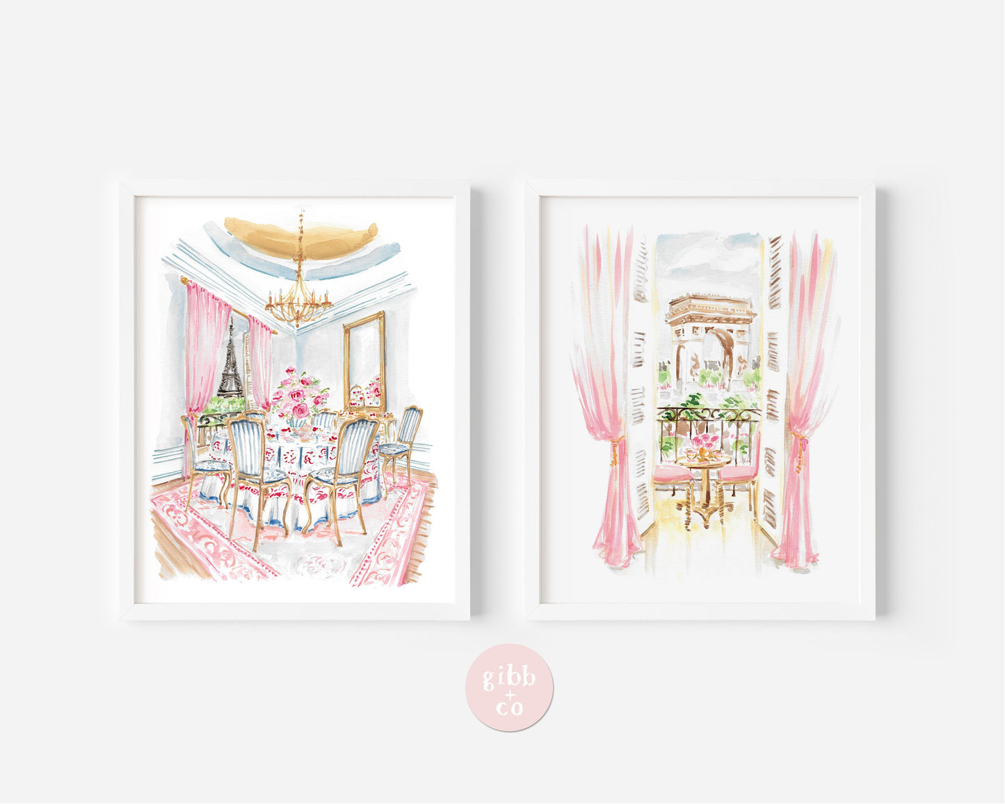 Paris travel art, Paris Breakfast view of Arc, pink art print, French travel art, whimsical Paris art print, Paris nursery art, travel art print