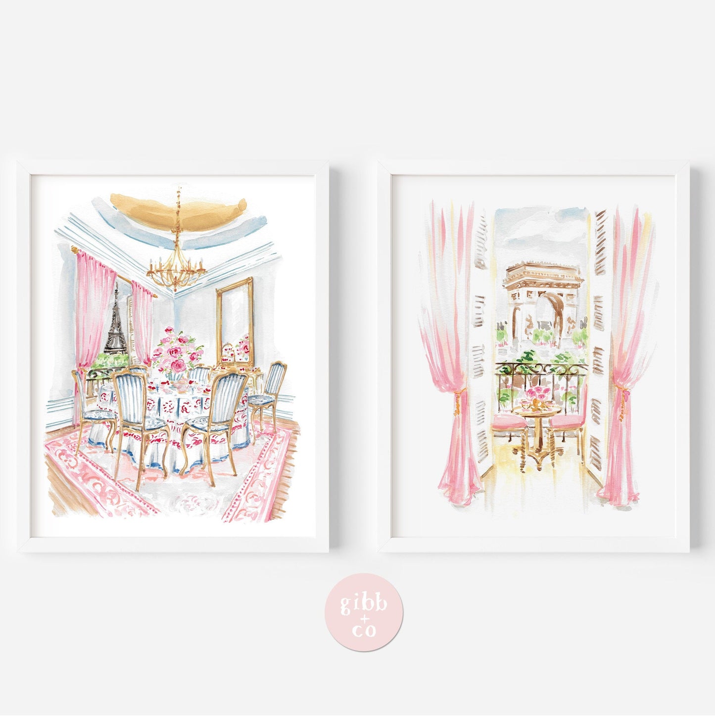 Paris travel art, Paris Breakfast view of Arc, pink art print, French travel art, whimsical Paris art print, Paris nursery art, travel art print