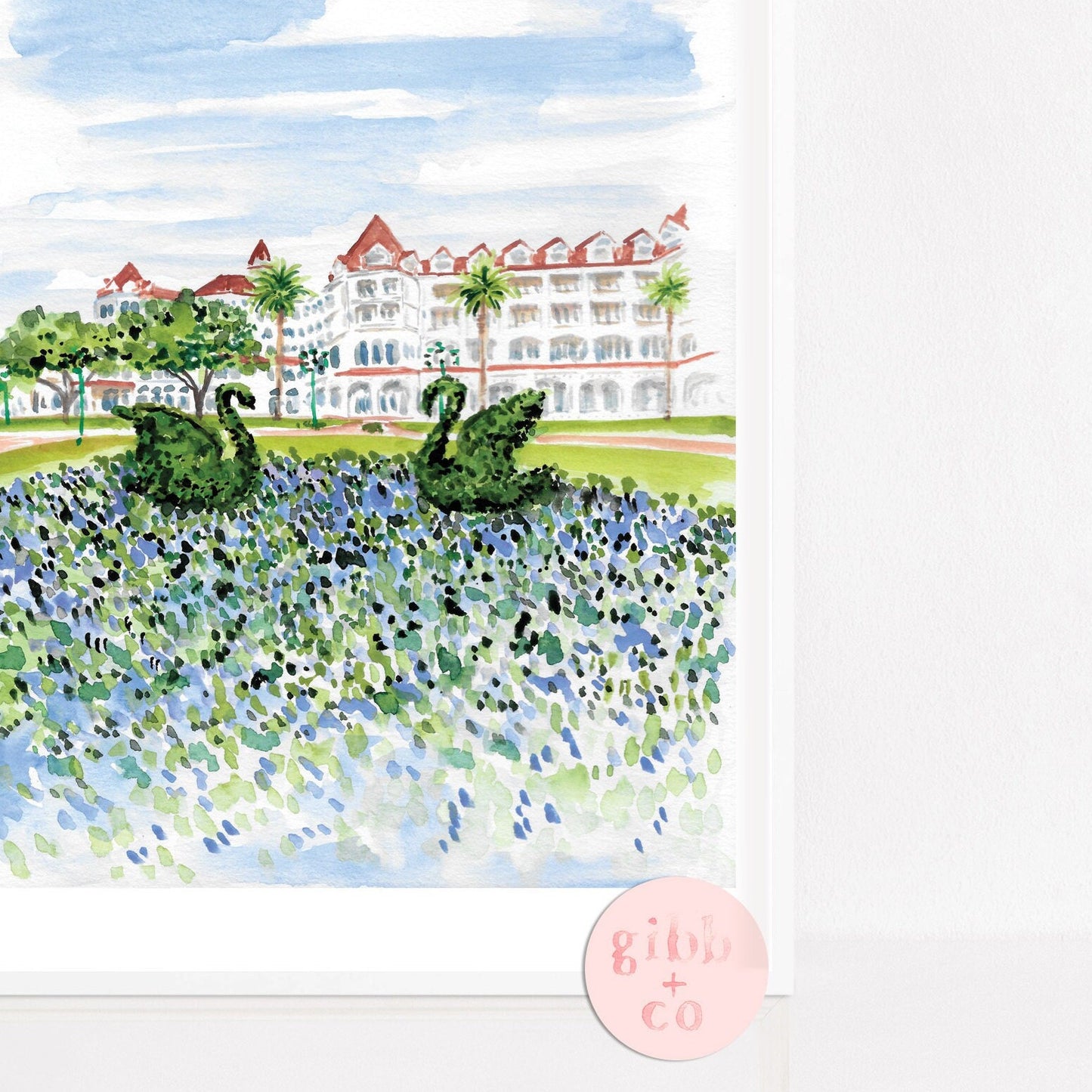 Grand Floridian architecture art print, Disney icon, travel art print