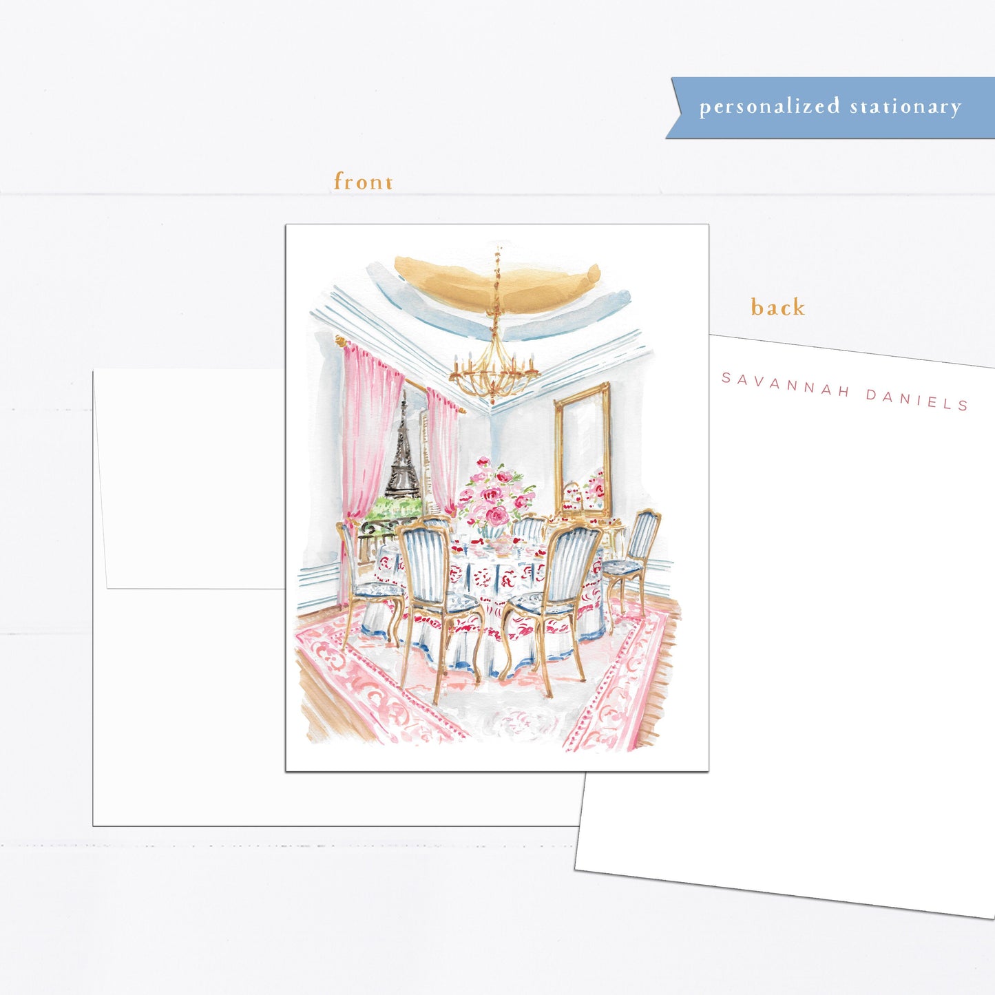 Personalized Paris notecards, Paris Brunch stationery set, personalized notecards, Paris themed notecards, Paris notecard set