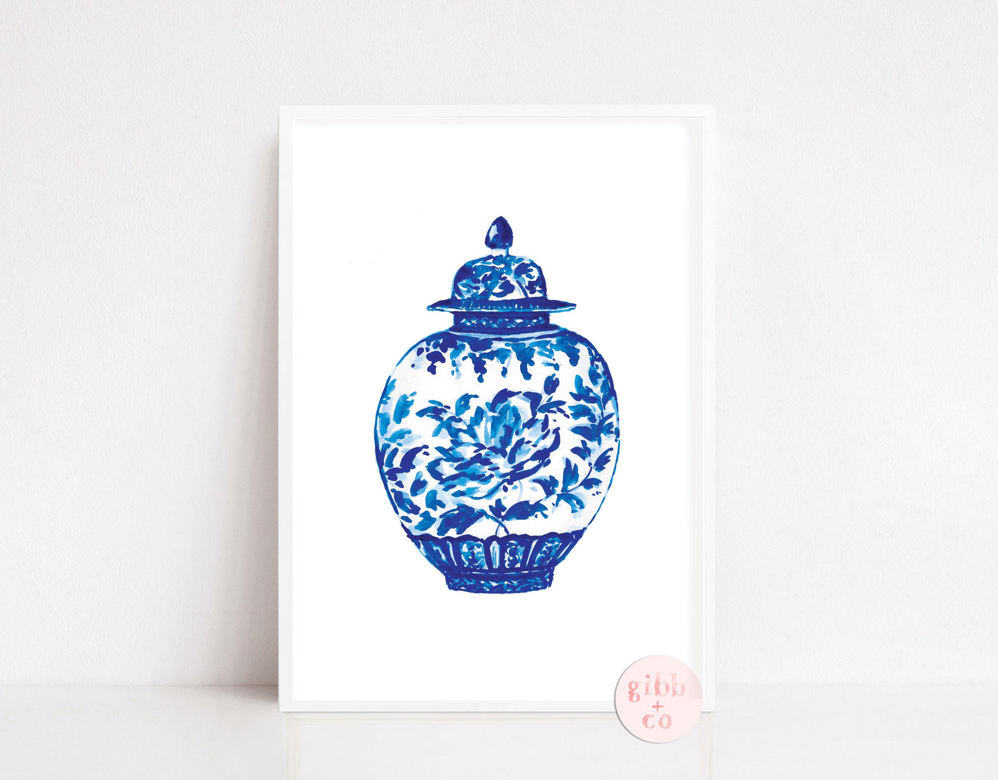 Blue Chinoiserie Vase series, blue vase, design art print, chinoiserie art print