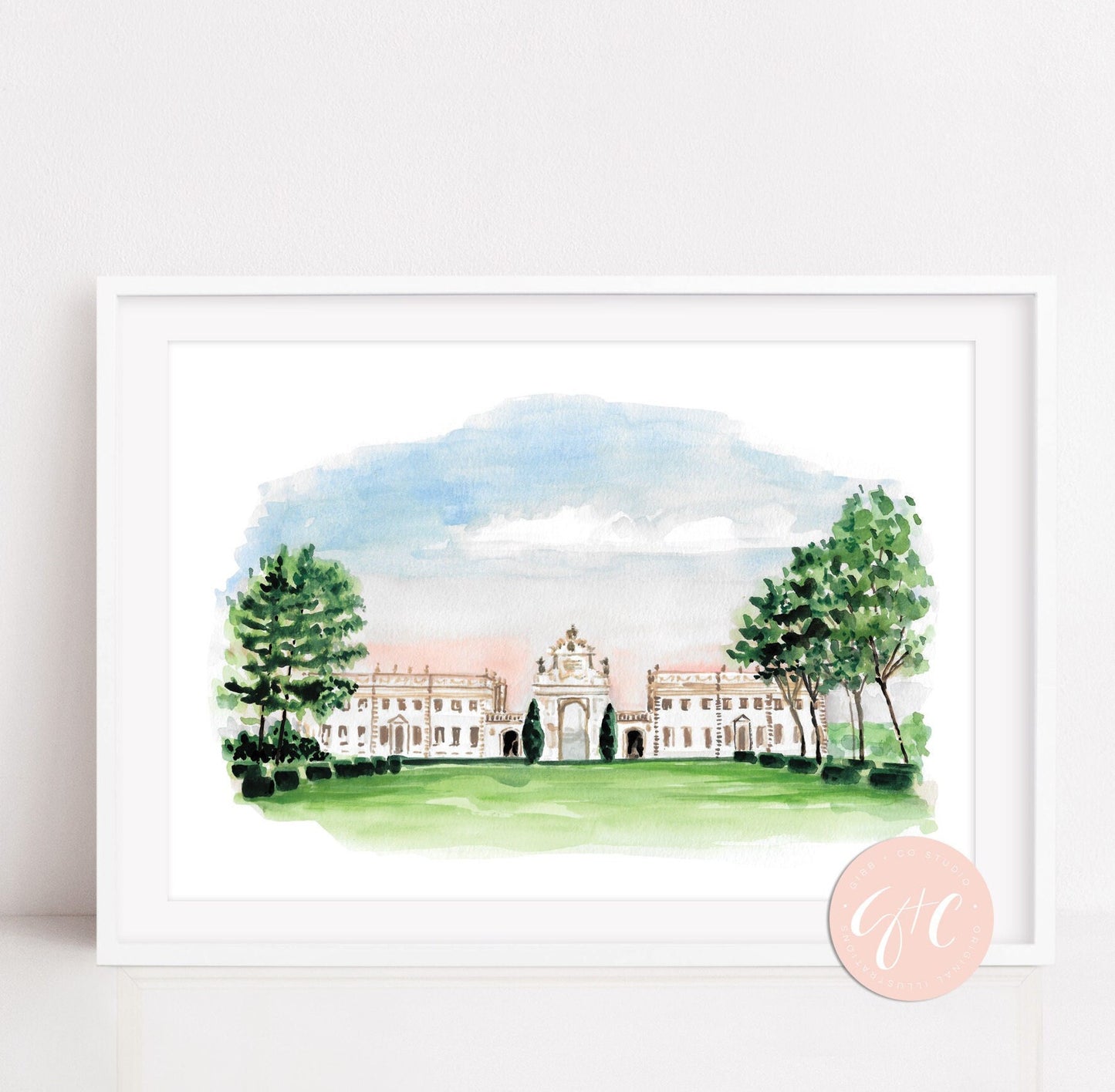 Sintra, Portugal, Palacio de Setais, illustrated architecture, travel art print