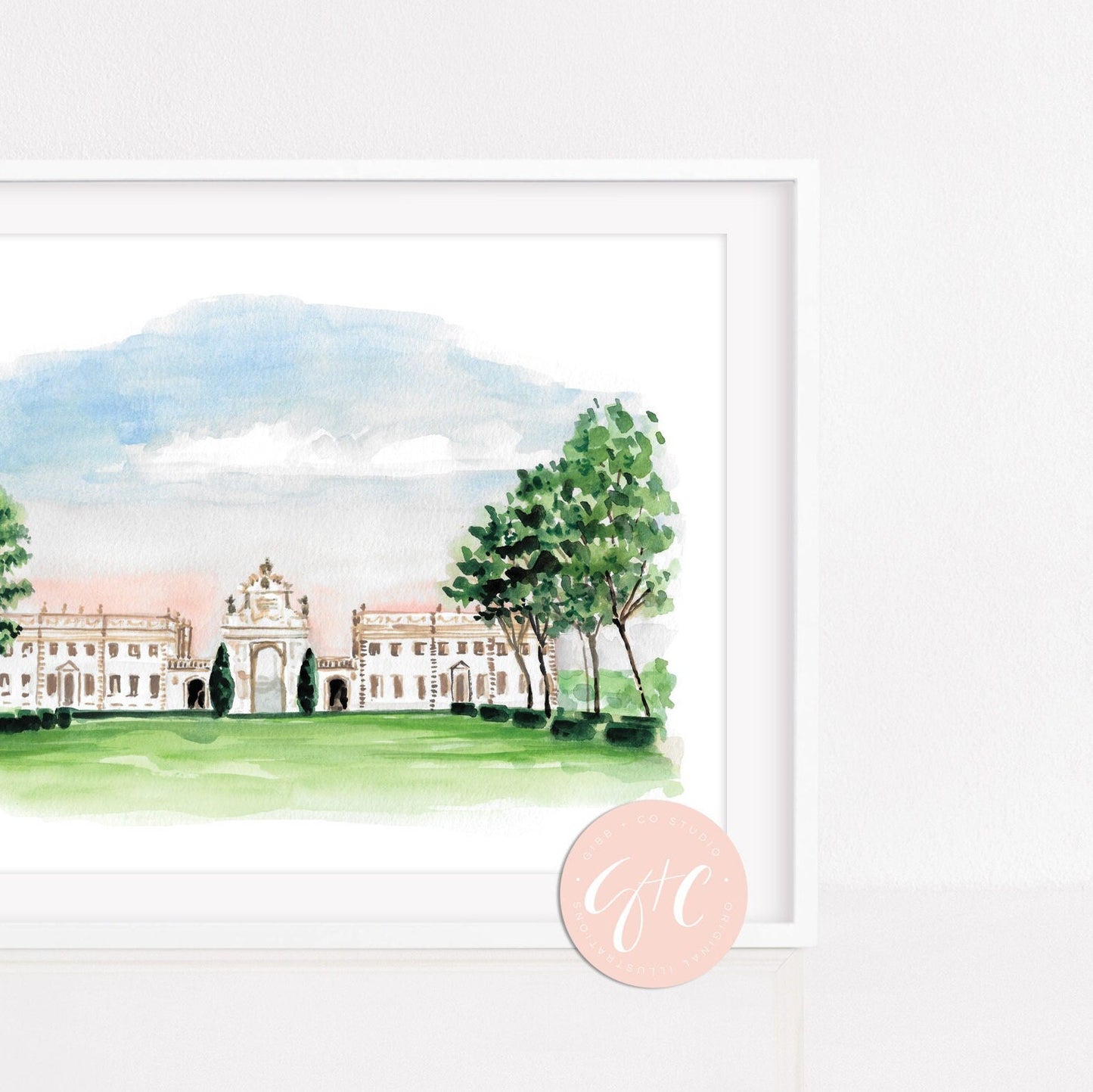 Sintra, Portugal, Palacio de Setais, illustrated architecture, travel art print