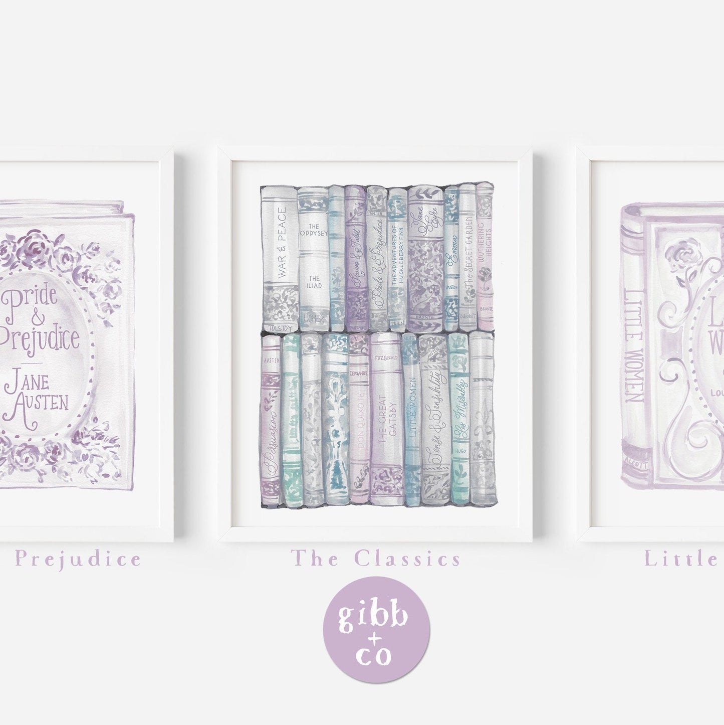 Classics Book art series, Nursery art print, Literary Art Print, book art print