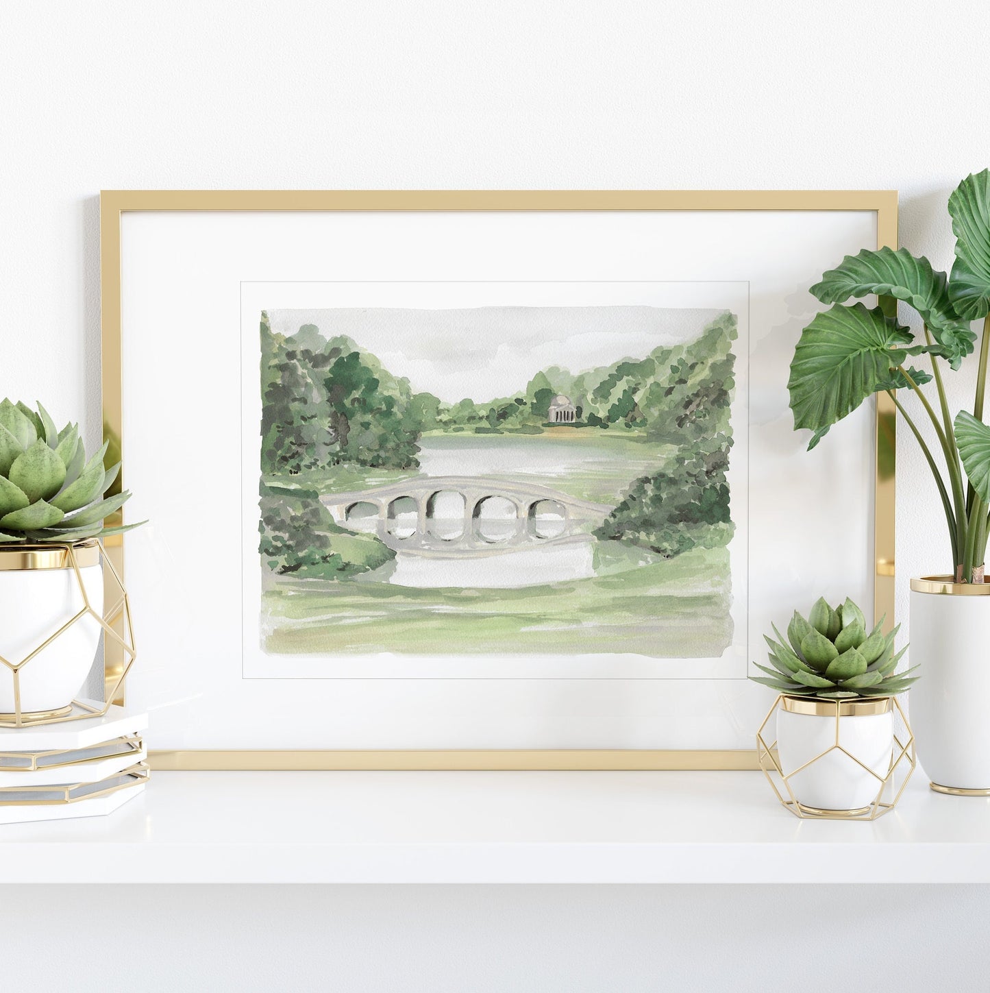 Stourhead Garden art, garden art print, Fans of Pride and Prejudice, travel art print