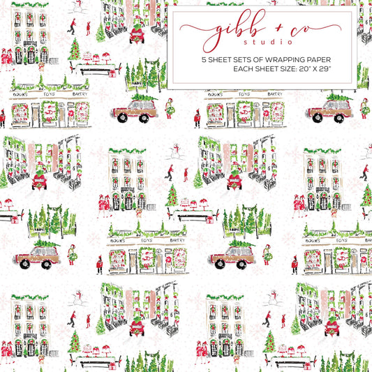 Christmas in the City wrapping paper, Holiday wrapping paper