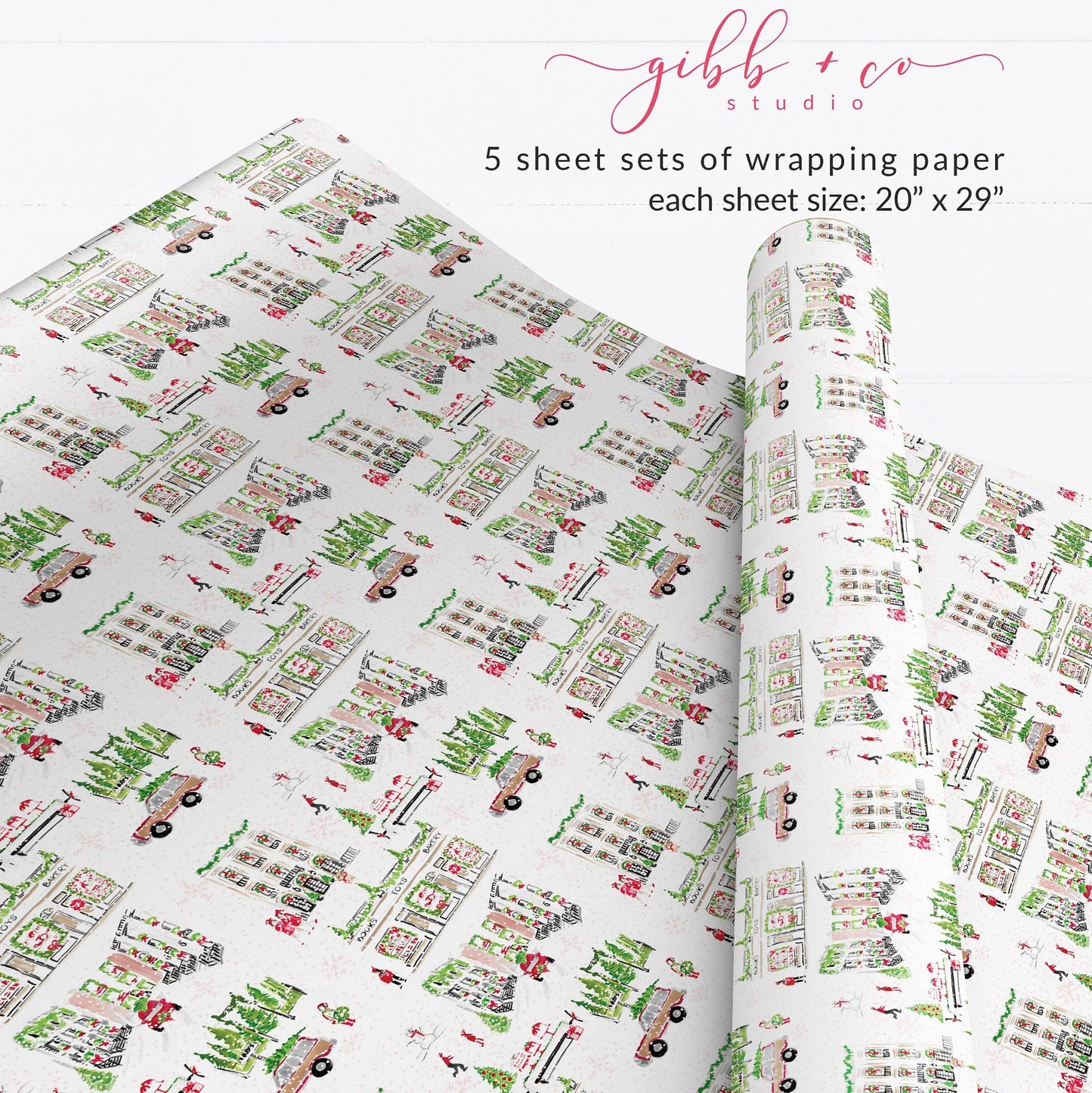 Christmas in the City wrapping paper, Holiday wrapping paper