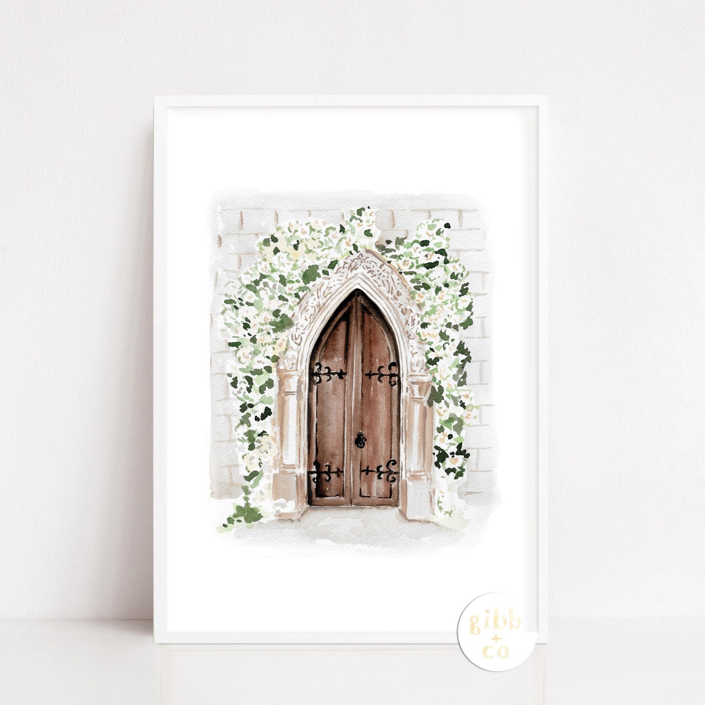 Dutch Door Floral, architecture art print, floral art print