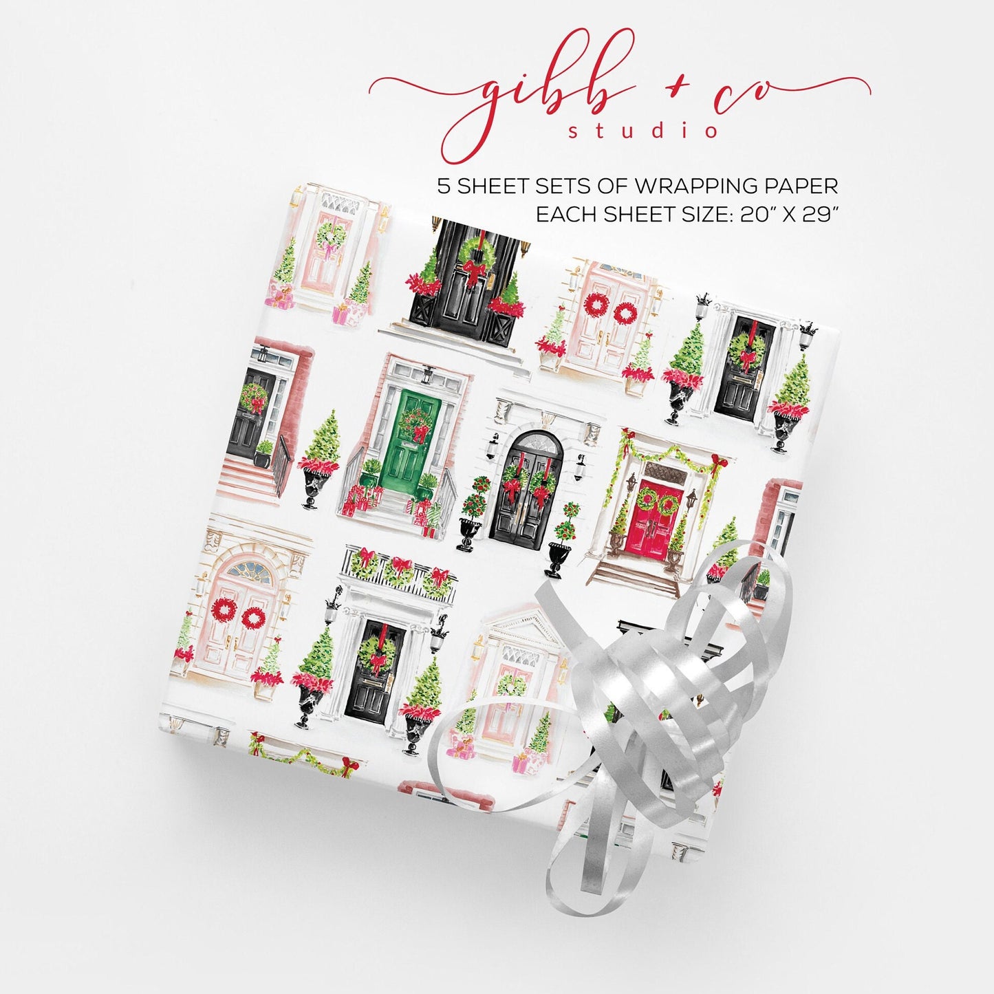 Christmas Doors Holiday wrapping paper
