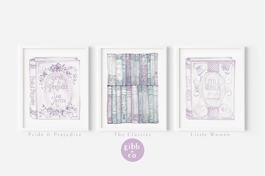 Classics Book art series, Nursery art print, Literary Art Print, book art print