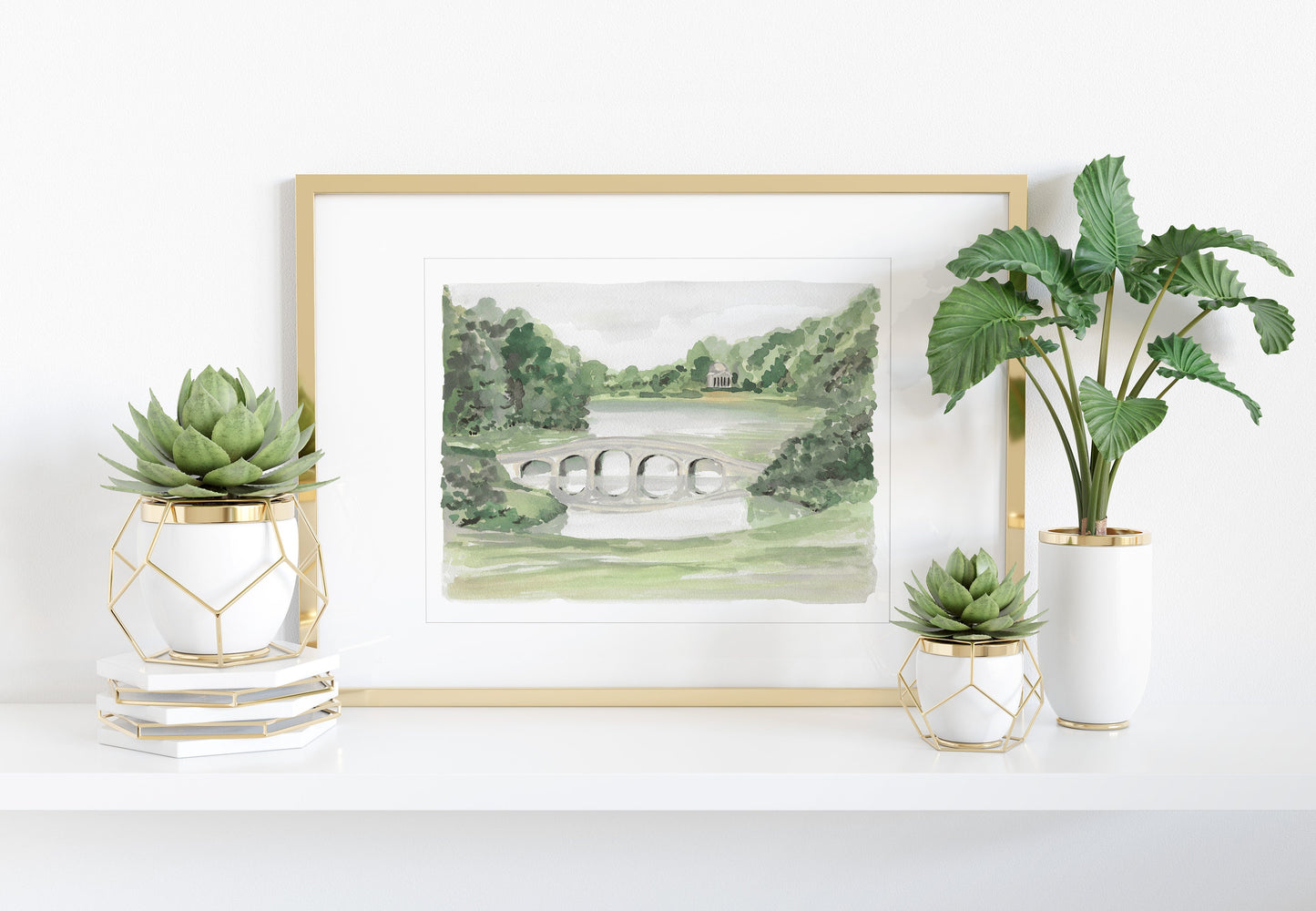 Stourhead Garden art, garden art print, Fans of Pride and Prejudice, travel art print